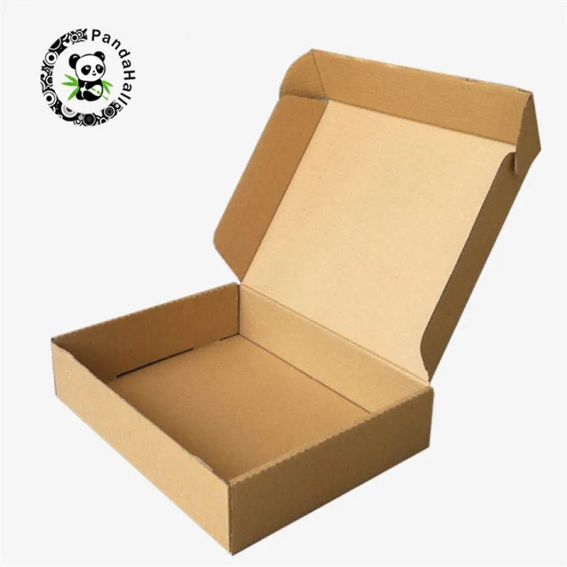 01E 30x21.5x5cm Pandahall 10 шт. Крафт Бумажная складная коробка из гофрокартона для Ювелирная Подарочная коробка Упаковка бисер светло-коричневый(10 размеров - Цвет: 01E 30x21.5x5cm