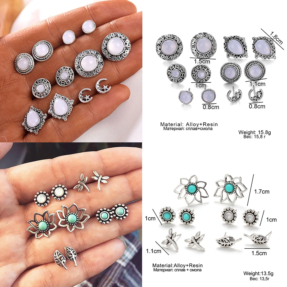 2021 в богемном стиле Ретро стиль покрыты золотом сплав Комплект сережек для