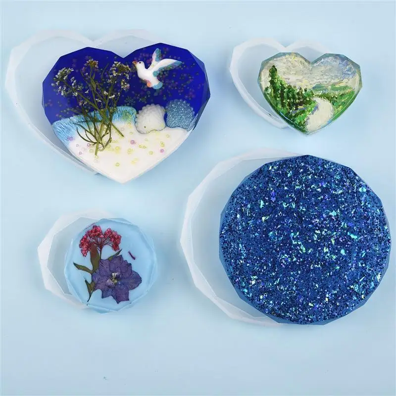 Форма из эпоксидной смолы для подставки сделай сам в виде круглого сердца