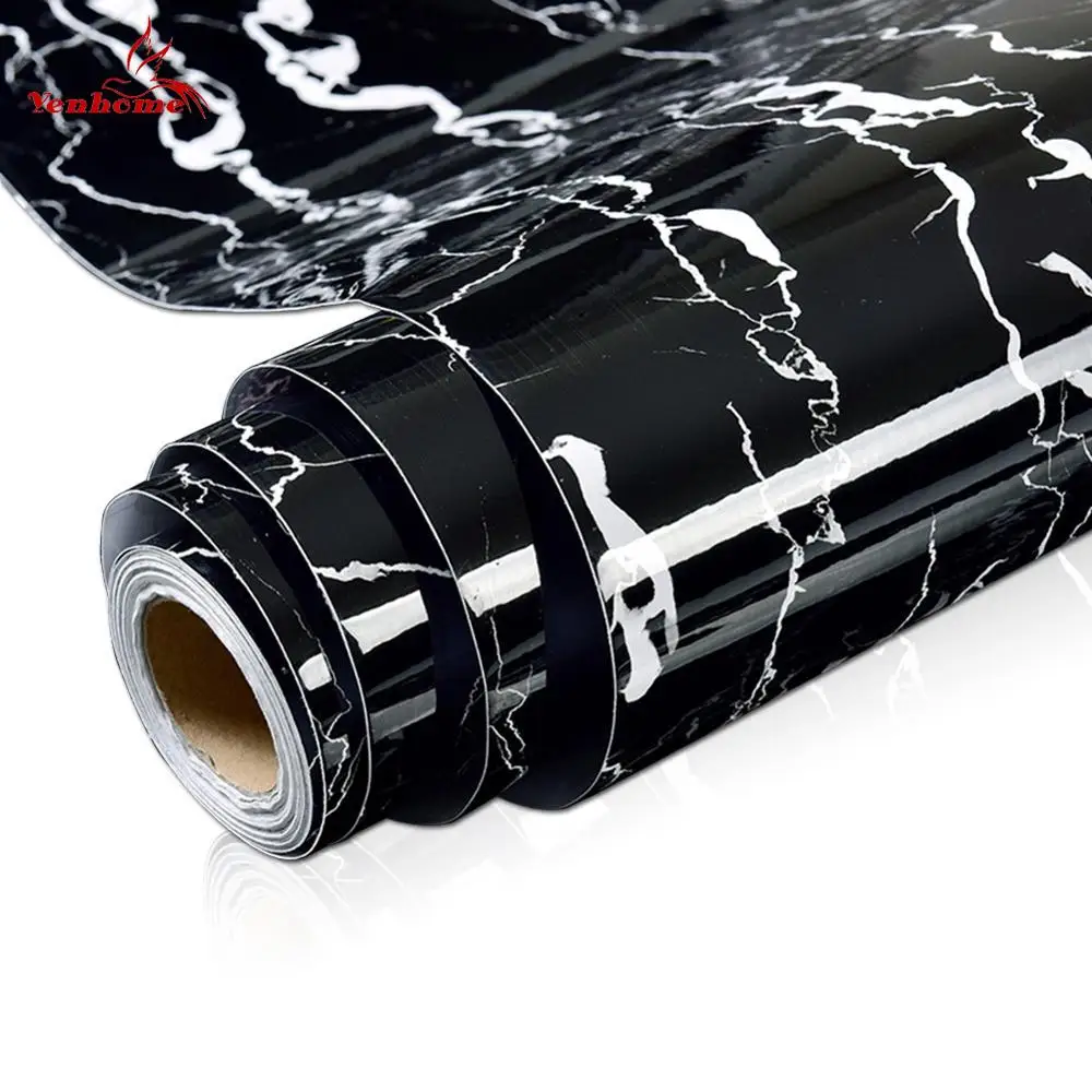 

Solid Color Marble Wallpaper Self-Adhesive Wall Stickers Contact Paper Kitchen Countertop PVC Sticker Waterproof Home Decorative
