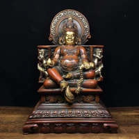 11chinese folk collection old bronze gilt gold silver huang caishen yellow god of wealth buddha buddha terrace sitting buddha
