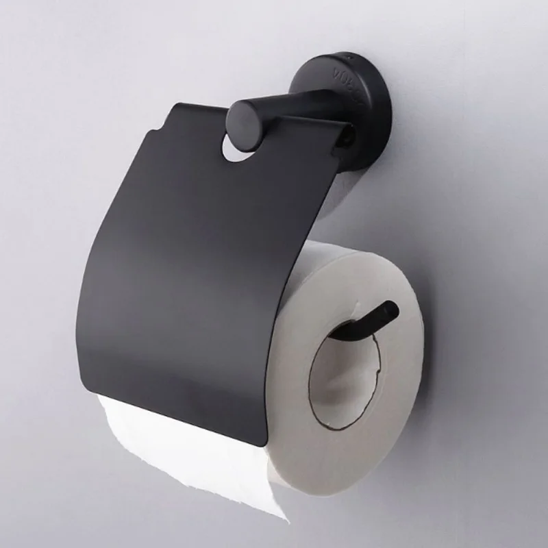304 stainless steel wc paper towel holder black toilet paper rack cover tissue roll hanger for bathroom kitchen accessories free global shipping
