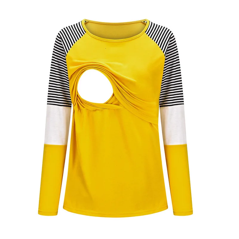 В полоску Одежда для беременных Беременность с длинным рукавом Для женщин Блуза