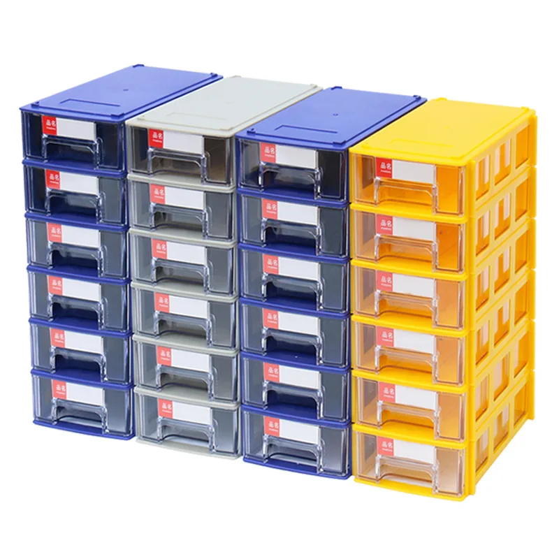 10pcs Stackable Plastic Hardware Parts Storage Boxes Component Screws Toolbox Combined Cabinet Rack Building Block Drawer Case