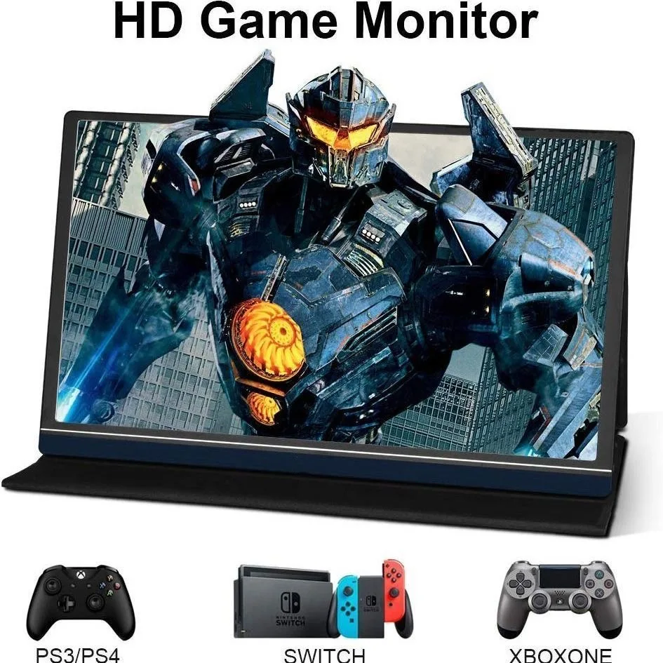 구매 13.3 인치 1080P HDR 게이밍 모니터 (USB 타입 C 포함) HDMI 스크린 Ps4 Xbox 스위치 휴대용 모니터 용 내장 스피커