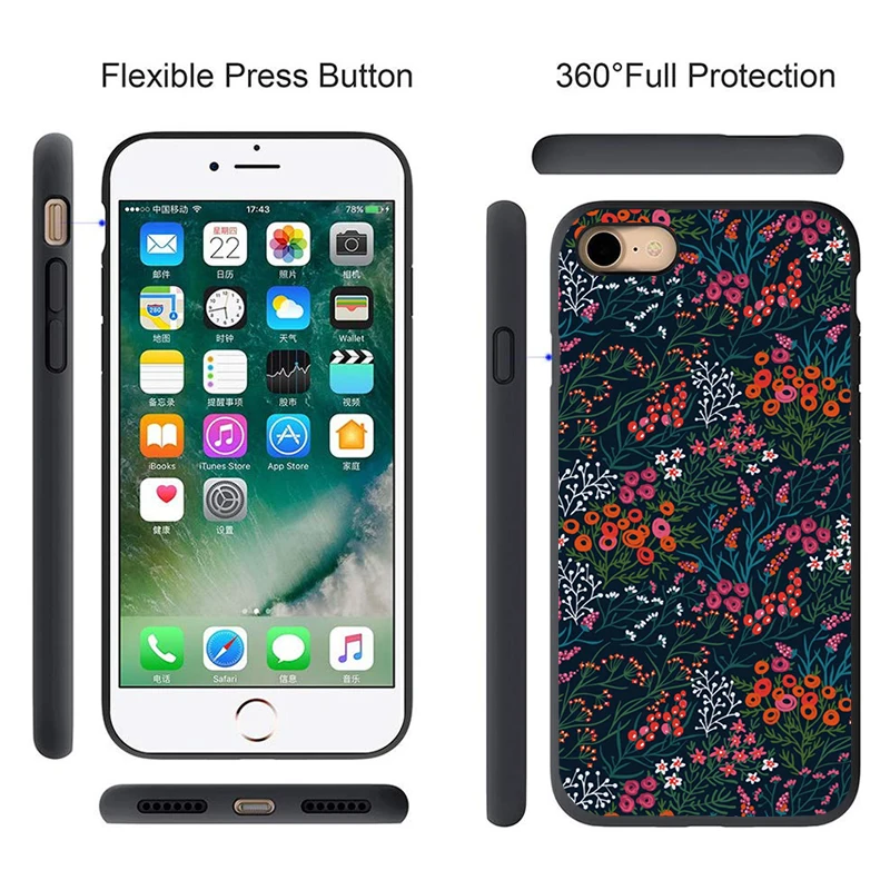 flower Case For Samsung Galaxy A7 2018 Phone Cover Silicone A8 A9 A750 A750F 6.0 Inch | Мобильные телефоны и аксессуары