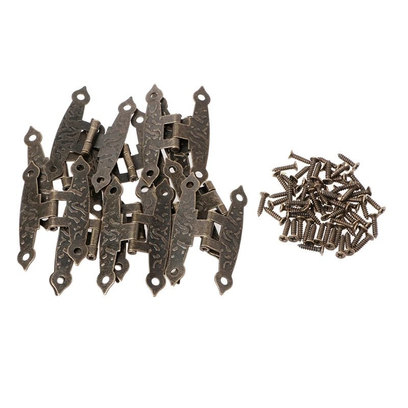 

12 Pcs H-type Hinge Metal Hinge Antique Wooden Box Hinge T21C
