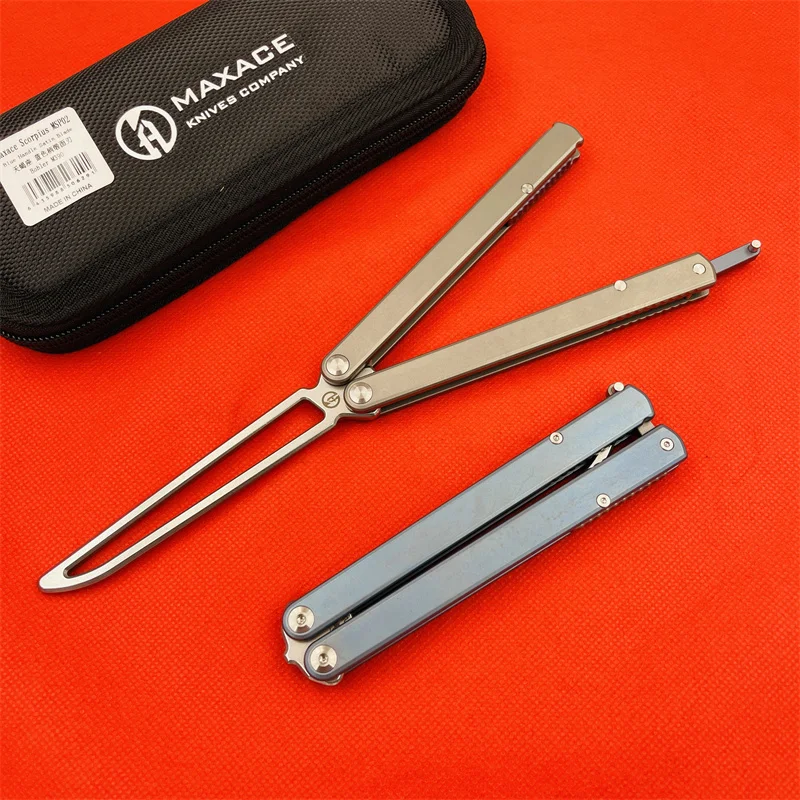 Ручка Maxace SCORPIUS M390 из титанового сплава ручка с бабочкой для тренировок