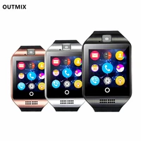 2020 new bluetooth smart watch men q18 with touch screen big battery support tf sim card camera for android phone smartwatch