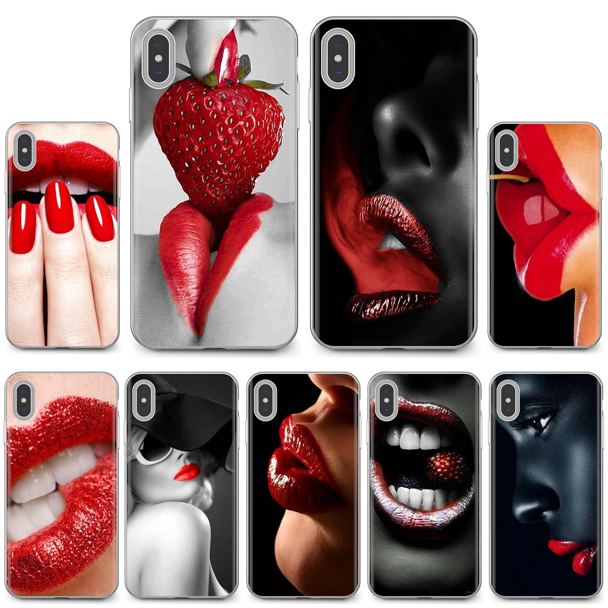 Чехол из мягкого силикона и ТПУ для Samsung Galaxy A3 A5 A7 A9 A8 Star Lite A6 Plus 2018 2015 2016 2017 Red Sexy Lips
