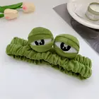 Повязка на глаза для мытья лица, мягкая теплая маска для лица, повязка на глаза, симпатичная мультяшная грустная лягушка, узор животных, тюрбан, модные аксессуары для волос