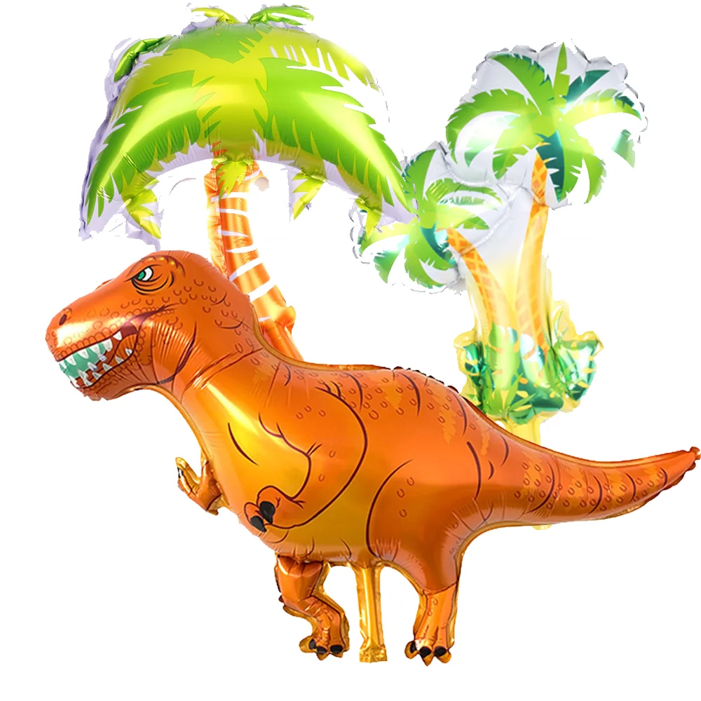 Большой шагающий динозавр, фольгированный шар, мальчик, животное, Детский динозавр, украшение для дня рождения, лесвечерние, мультяшное офо...