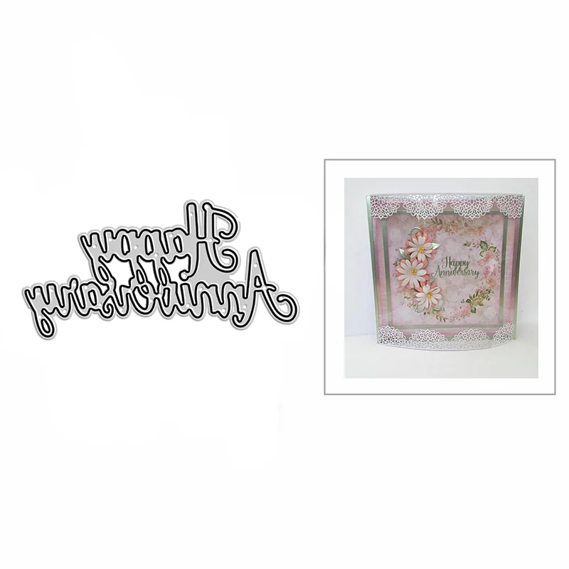 

Новые пожелания на годовщину, рельефная пресс-форма 2021, металлические пресс-формы для творчества, декоративный альбом для скрапбукинга, изг...