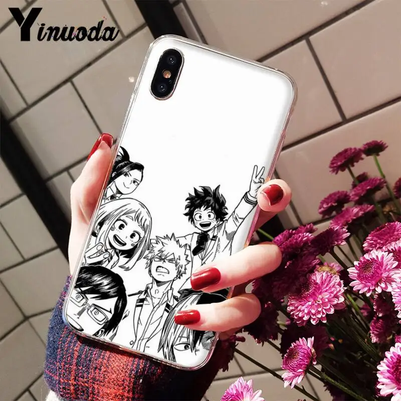 

Yinuoda BNHA My Hero Academia Silicone Black Phone Case for iPhone 8 7 6 6S Plus X XS MAX 5 5S SE XR 11 11pro promax