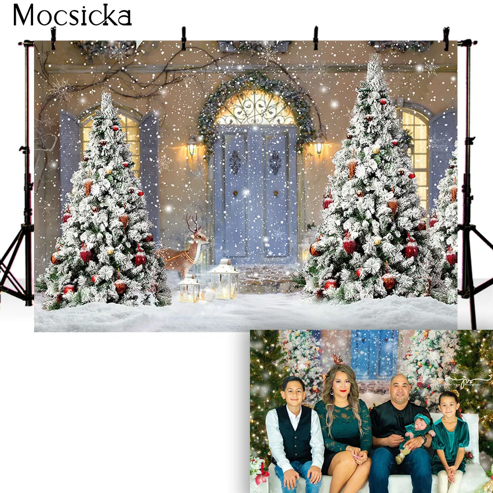 Фон для детской фотосъемки с изображением зимнего снега Рождественский фон