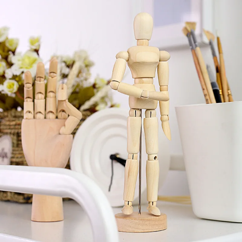 Drawing Sketch Mannequin Model Movable Limbs Wooden Hand Body Action Toys Figures Home Decor Artist Models Jointed Doll Gifts | Игрушки и