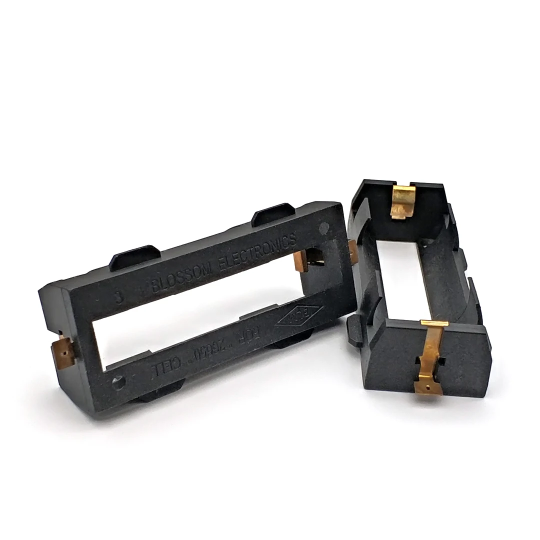 Держатель для аккумулятора 26650 черный с золотым покрытием аккумуляторных