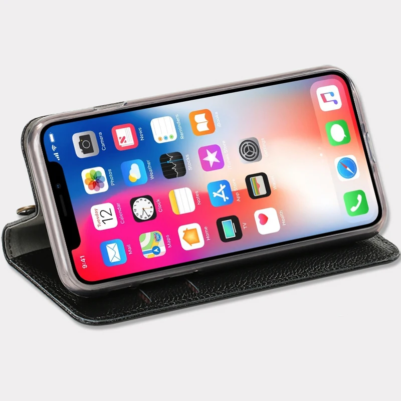 Flip Phone Cases For iPhone 6 6s 7 8 Plus 11 Pro X Xr Xs Max Case Litchi Texture buckle Back Cover 6sp 7p 8p case | Мобильные