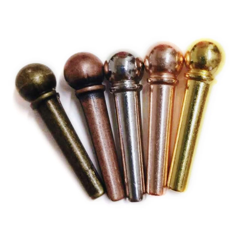 

6-Piece Guitar Bridge String Pegs End Pin Brass Acoustic Folk for Martin Taylor