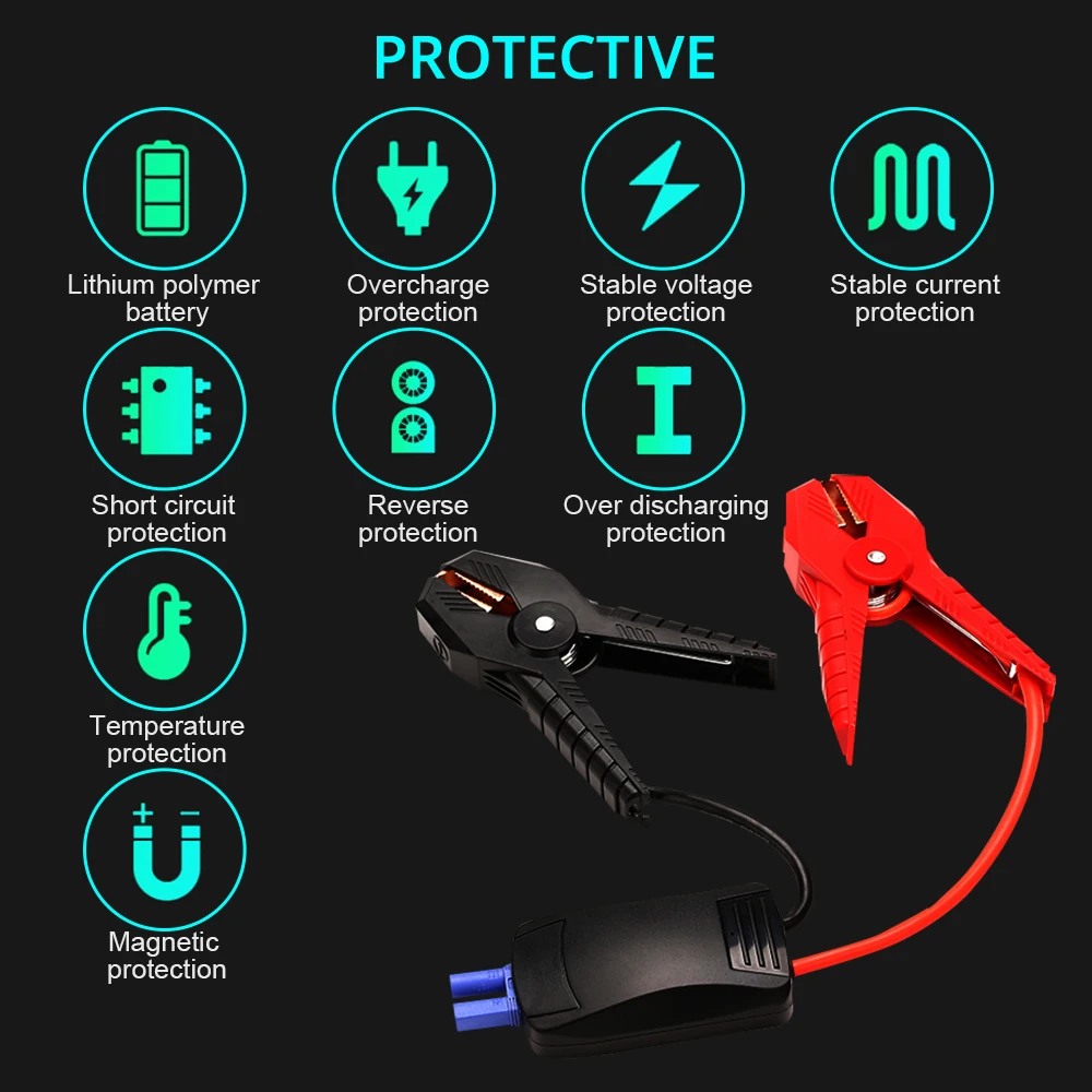 Автомобильный аварийный пуск питания черный портативный автоматический стартер