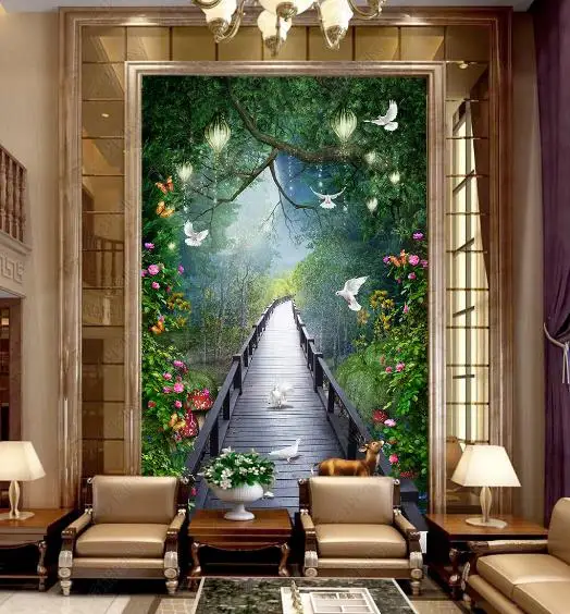 

Custom Any Size Murals Wallpaper Stereoscopic 3D Wallpaper forest Room Decoration Living Room Bedroom Decoration Mural