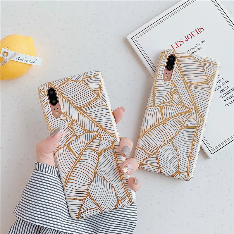 Чехол LANCHE для huawei P20 P30 mate 20 Lite роскошный чехол с золотым листом телефона узором Pro