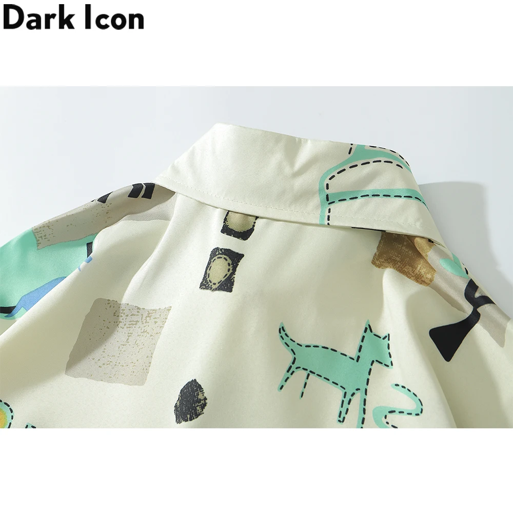 

Dark Icon Fake 2 Pockets Hawaiian Shirt Men Turn-down Collar Holiday Beach Men's Shirts Summer Shirts form Man