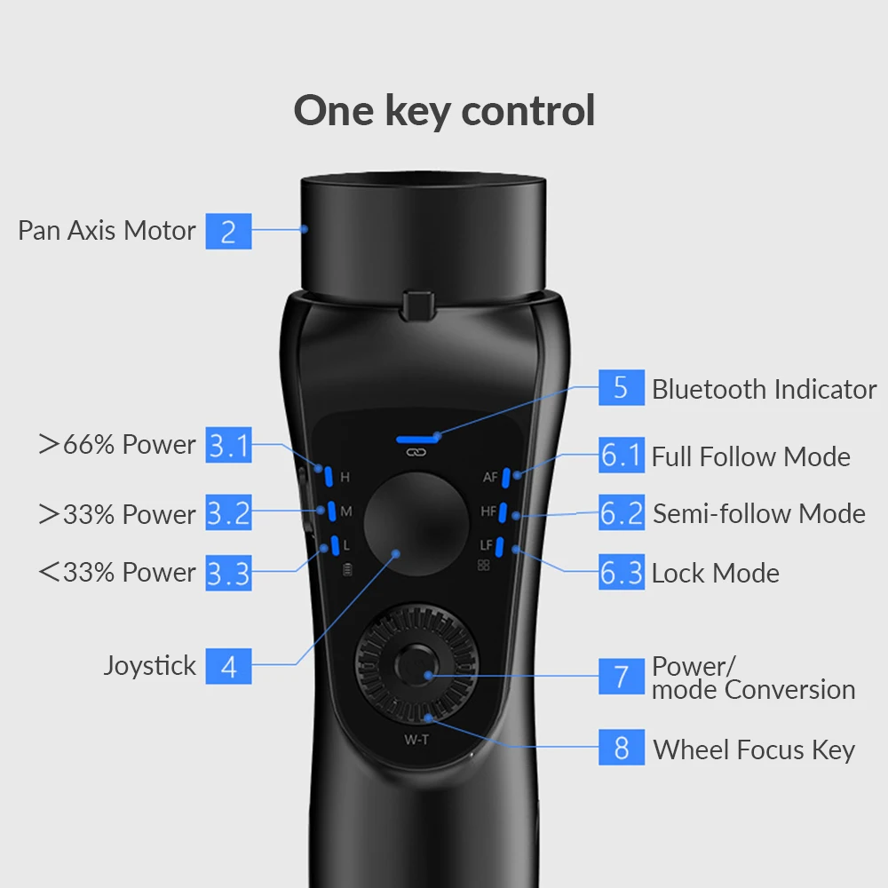 Новый 3 осевой Ручной Стабилизатор Gimbal Active Track w/Focus Pull & Zoom для iPhone 11 8 Huawei Gopro3/4/5/6
