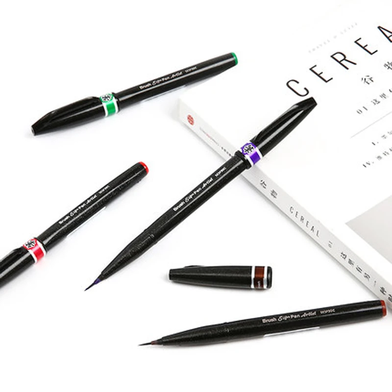 Pentel цветная мягкая ручка 1 шт. SESF30C научная кисть очень тонкая Цветочный стиль