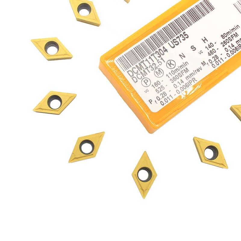 DCMT11T304 dcmt32 51 US735 карбидные вставки резец для внутренней обточки DCMT 11T304 токарные