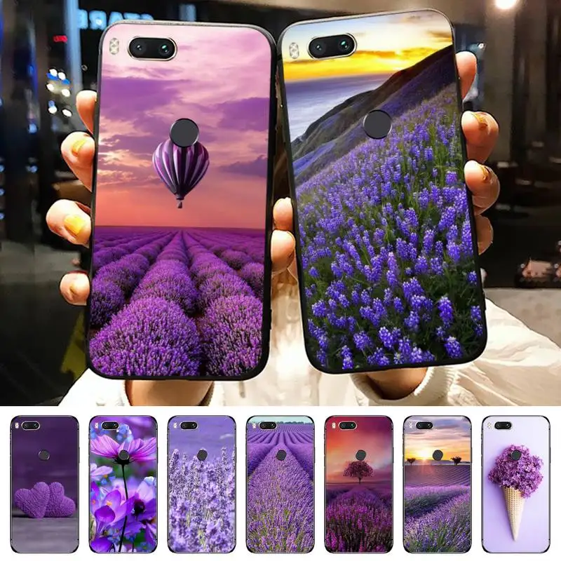 

Romantic simple lavender Purple flowers Phone Case For Xiaomi Redmi note 7 8 9 11 t s 10 A pro lite funda shell
