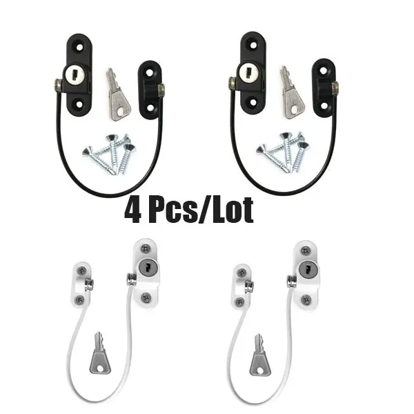 PJ3269C 4 шт. детские защитные замки из нержавеющей стали, детский ограничитель для блокировки окон, детский замок безопасности, детский замок для предотвращения падения - Цвет: PJ3269C