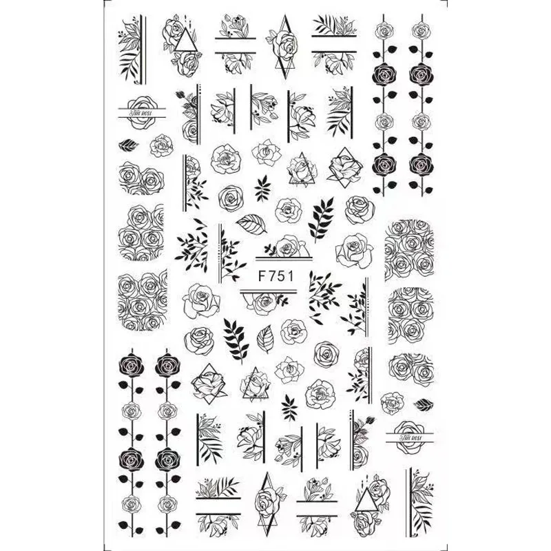 

10PCS Love Stars Pinyin Alphabet Nail Art Sticker Insect Butterfly Bee Ant Ladybug Nail Art Decoration Applique Flower Leaf Set