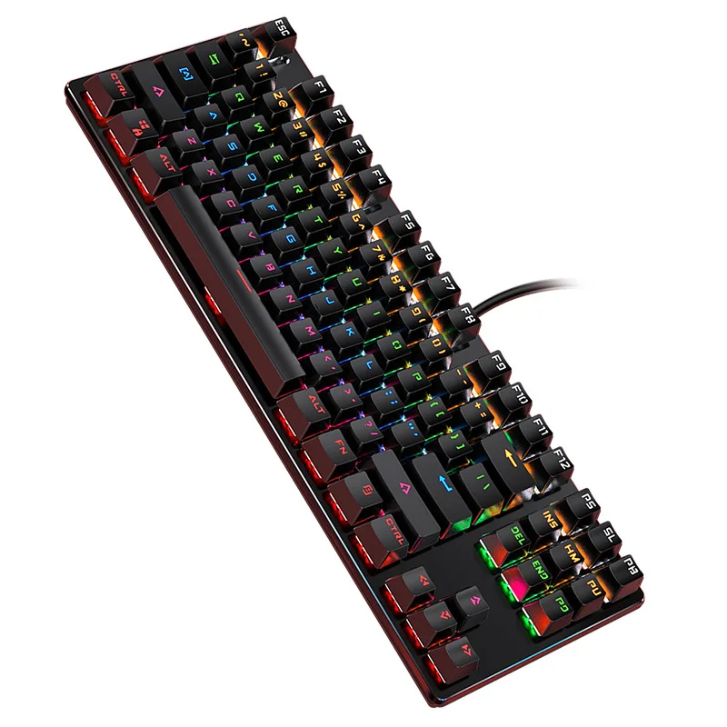 

ALLINGE K400 87 Keys Wired Color Laptop Mechanical Gaming Laser RGB LED Backlit Keyboard for Gaming Computer