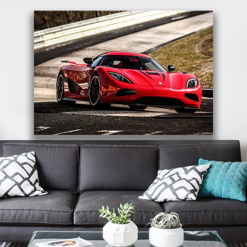 

Home Decoration Painting Art Track Koenigsegg Agera Supercar Canvas Painting Decoration Picture Modern Home Decoration