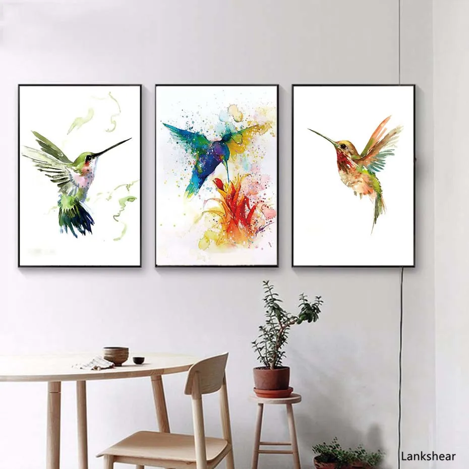 Абстрактная Акварельная птица холст картина на стену красивая современная