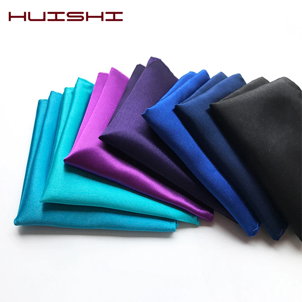 

HUISHI Satin Handkerchief For Men Candy Color Mens Suits Pocket Pocket Square Business Chest Square Suit Napkin Solid Hankies