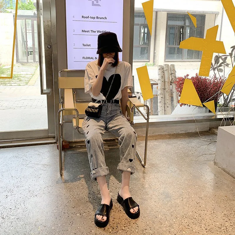 

2021 Summer Luxury Sandals Med Sale Of Women's Shoes Muffins shoe Suit Female Beige Clogs With Heel Open Toe Fashion Medium Glad