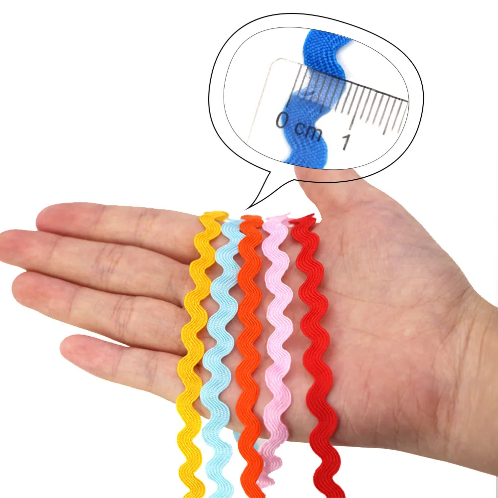 15 ярдов 8 мм многоцветная лента Ric Rac Zig Zag кружевная обрезная для одежды поделки