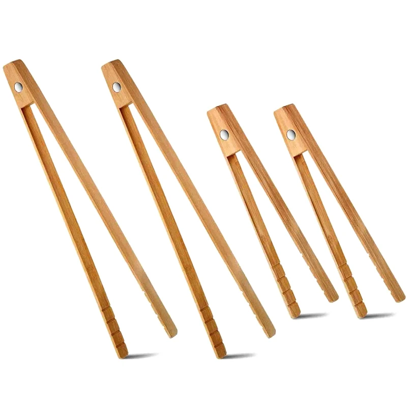 Бесплатная доставка 4 размера тостер щипцы с магниты деревянные бамбуковые