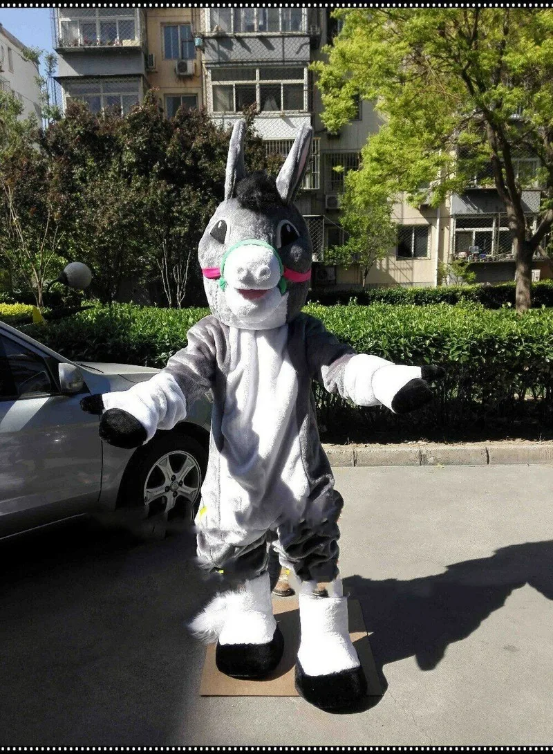 Костюм-талисман с изображением осла костюмы для косплея вечеринки игры наряды