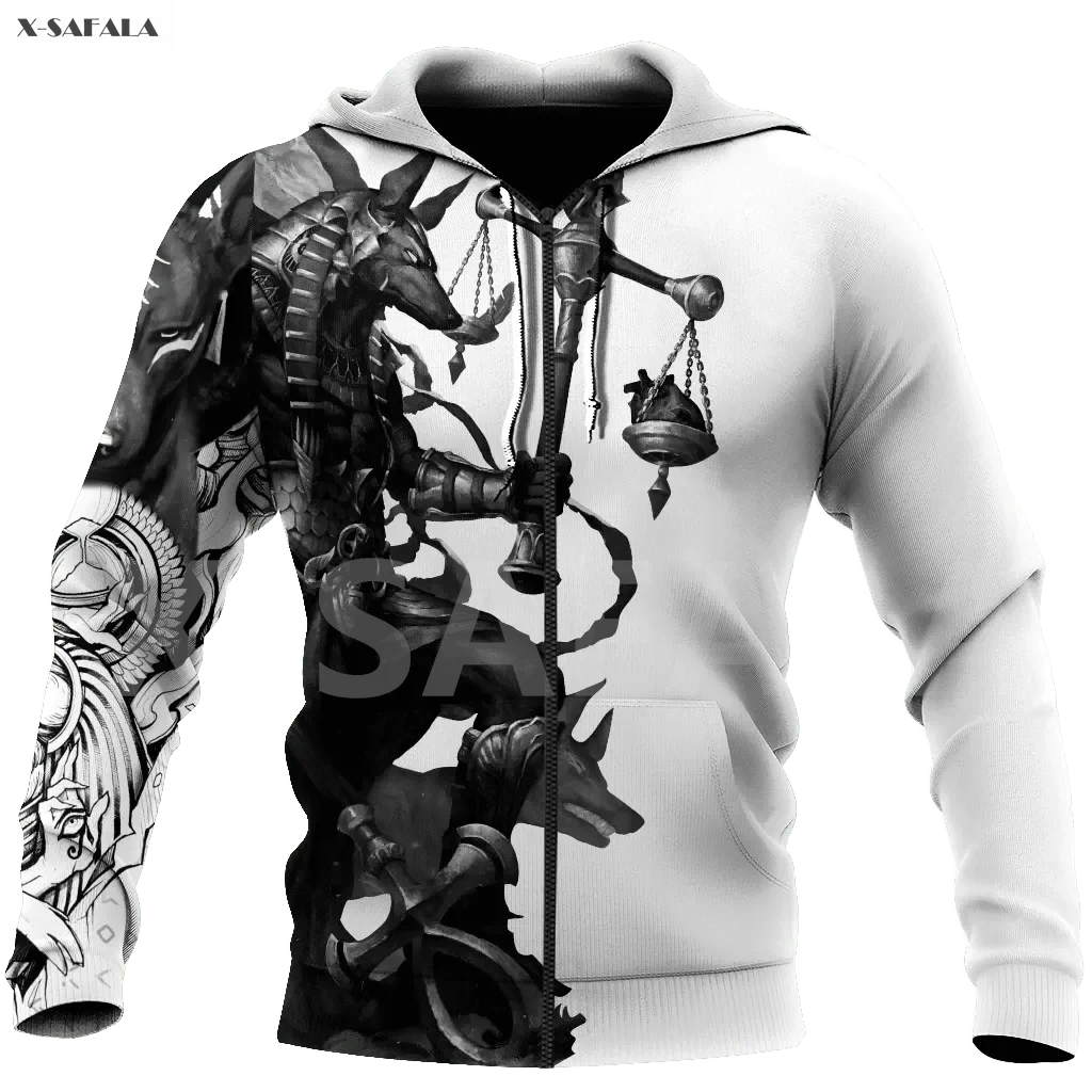 

ANCIENT_EGYPT_ANUBIS_TATTOO 3D Over Printed Hoodie Man F71 Women Unisex Outwear Zipper Pullover Sweatshirt Casual