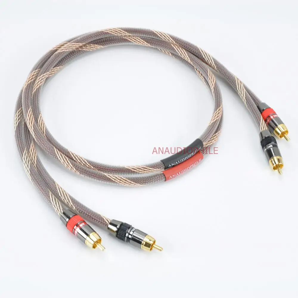 Пара кабелей Hifi RCA 4N OFC кабель штекер для подключения HiFi аудиокабель|Кабели VGA| |