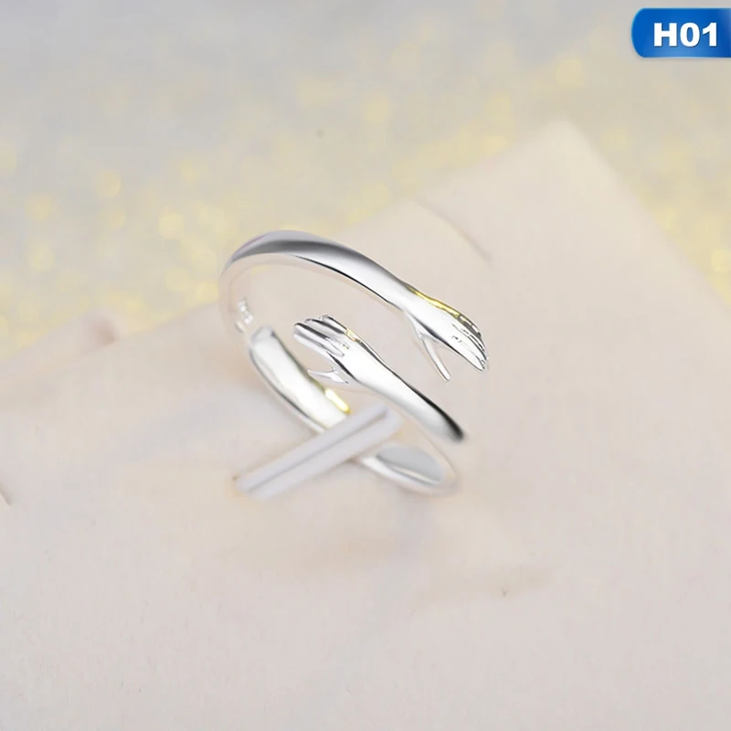 Модное теплое кольцо в форме руки простое на запястье с надписью Love Hug для пары