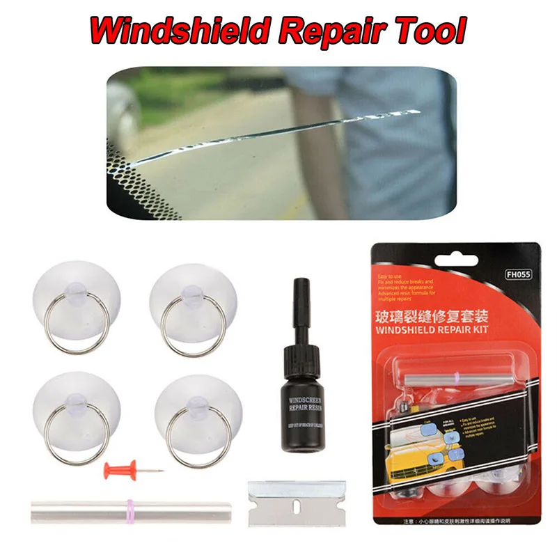 Набор для ремонта треснувшего стекла наборы лобового сделай сам автомобильные