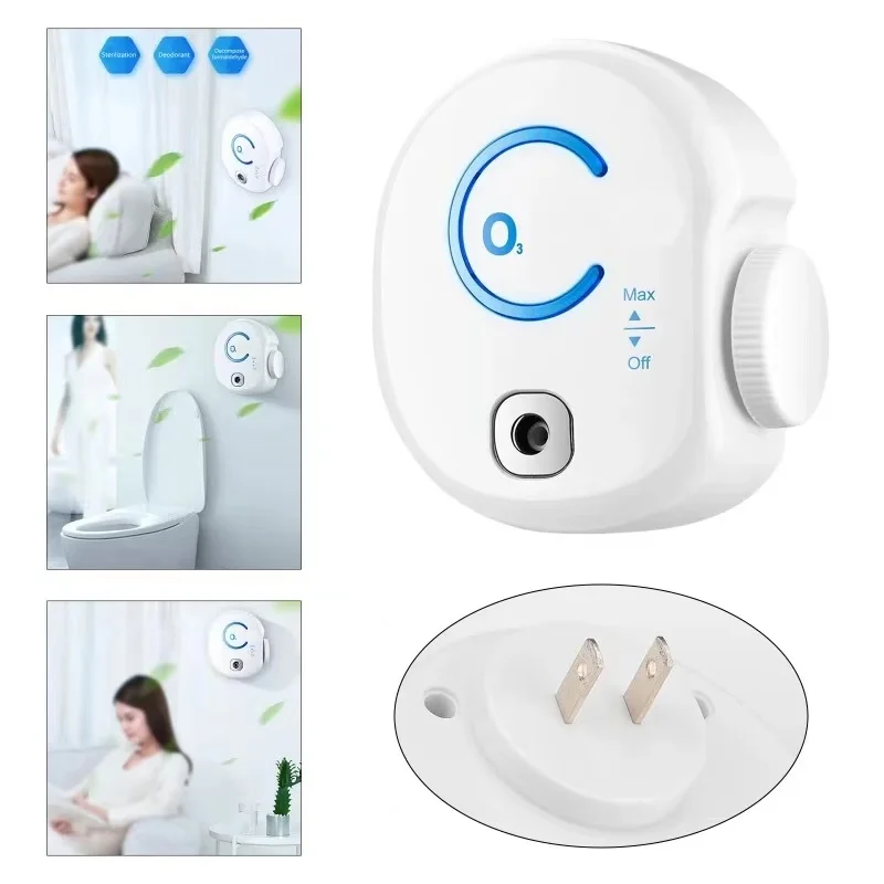

Plug-in Mini Ionic Air Purifier Ozone Generator Adjustable Efficiency 10-50mg/h Portable Odor Eliminator