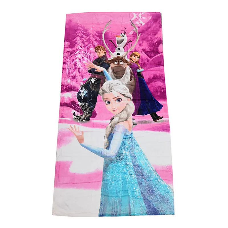 Frozen -1 Детское хлопковое банное полотенце с героями мультфильма «Холодное сердце», «Эльза», «Анна», «София», «Моана», «Человек-паук», мягкое банное полотенце для мальчиков и девочек, рождественский подарок - Цвет: Frozen -1
