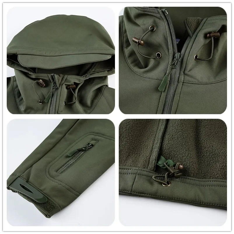 

Lurker Shark Skin Soft Shell Tactical Jacket Men Waterproof Windbreaker Fleece Coat Hunt Clothes Camouflage Army Military Jacket