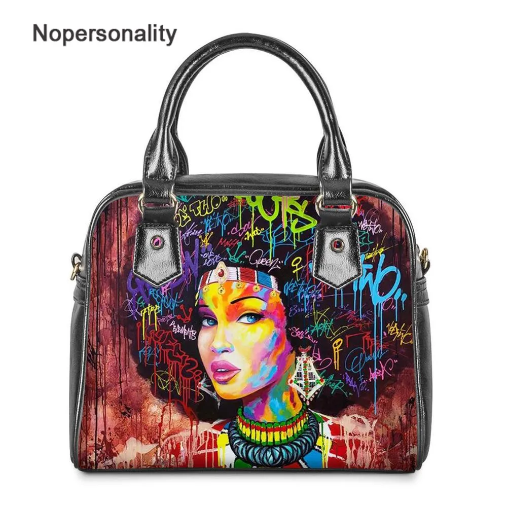 

Женская кожаная сумка через плечо Nopersonality, черная сумка-хипстер с принтом «Magic Girl»