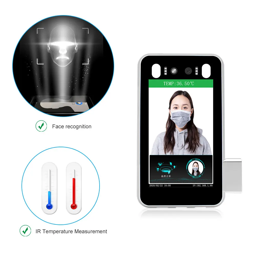 Термокамера с датчиком температуры на запястье тепловизор распознавание лица